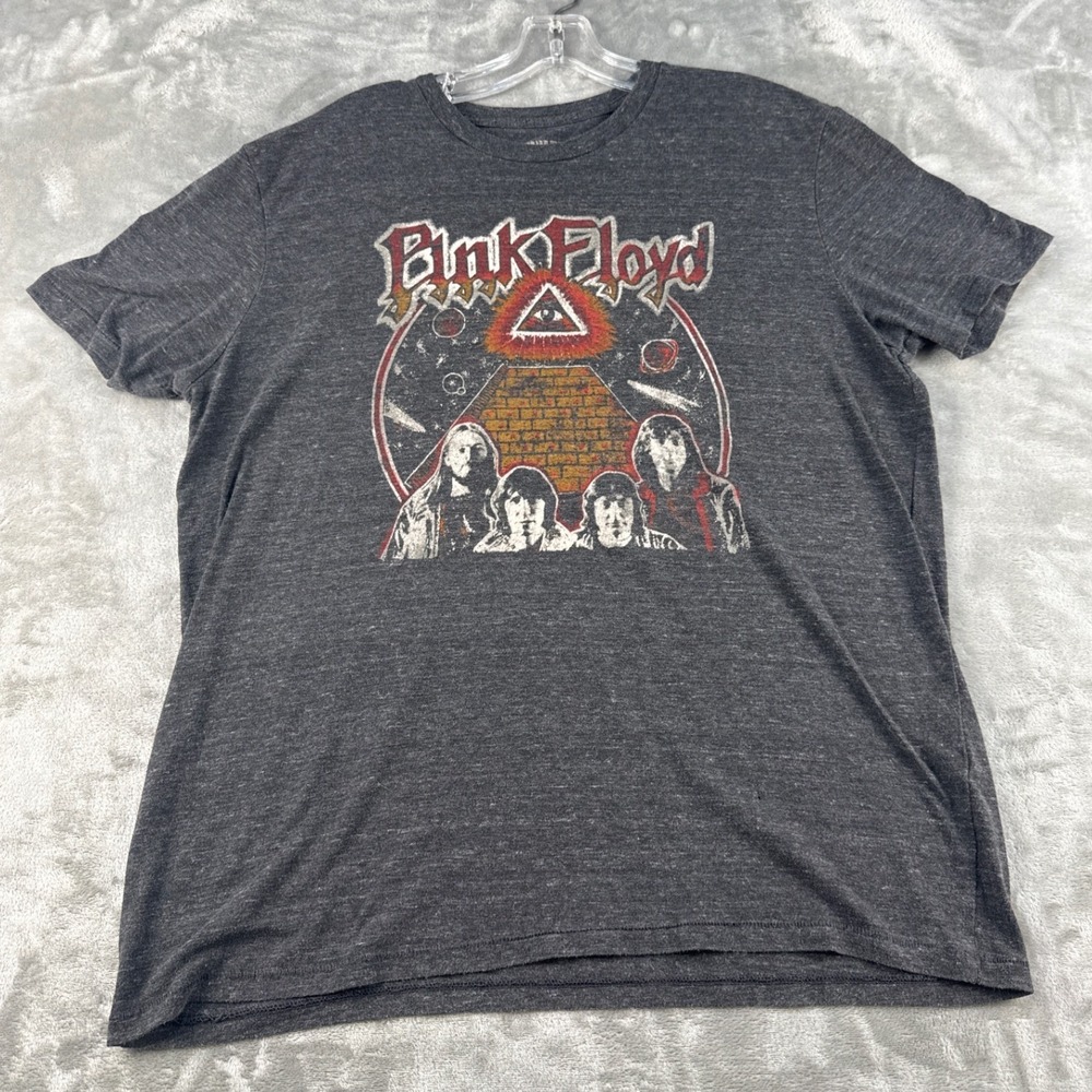 Lucky Brand T-Shirt Mens Large Pink Floyd Dark Side of the Moon Gray EUC